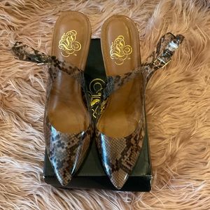 Snake Print Slingback